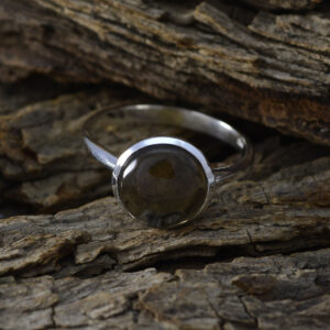 Nice Gemstone  Round Cabochon smoky quartz rings